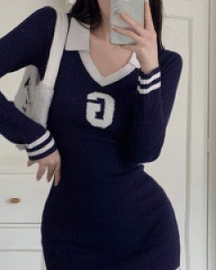 페페 스포티 니트 원피스