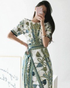 당일발송특가 / 씨메르 랩장식 미디 원피스