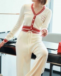 Set - 제프리 레드라인 가디건 니트 트레이닝 세트