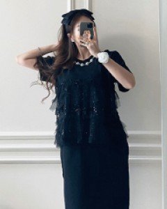 당일발송특가 / 아만다 진주 캉캉 니트 원피스