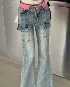 길리스 빈티지 워싱 포켓 부츠컷 데님 팬츠