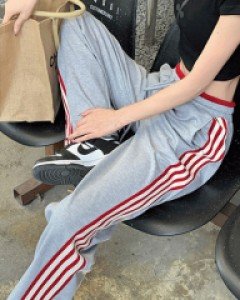 캐슬린 와이드 삼선 트레이닝 팬츠