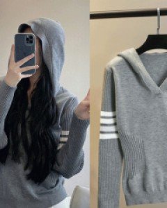 마이어 베이직 심플 후드 니트 - 퀄리티 좋아요