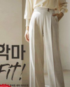 [루이스엔젤] 매직 하이라이즈 투버튼 세미 와이드핏 골덴 악마팬츠vol.61