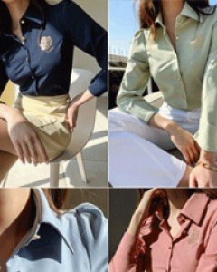 [기획특가] 글로스로즈 핫픽스 슬림 베이직 심플 라인 퍼프소매 셔츠 블라우스