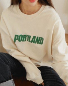 루즈핏 레터링 맨투맨 티셔츠