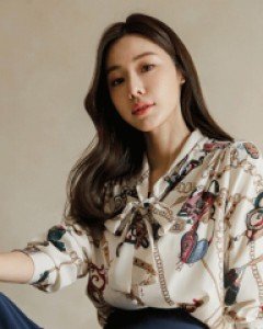 럭셔리 엔틱 체인 나염 리본 블라우스