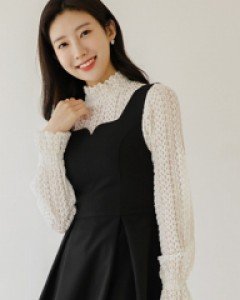 [루이스엔젤] 명품핏 하트넥 레이어드 플레어 원피스