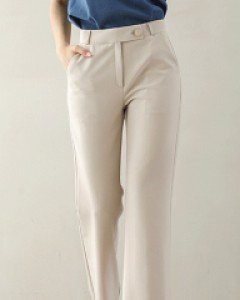 코코 버튼 포인트 슬림 부츠컷 슬랙스