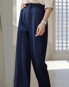 산뜻하게 찰랑 데님 쿨링 터치 일자 슬랙스