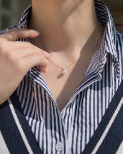 실버 92.5 담수진주 드롭 네크리스