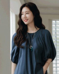 엔고트 벌룬 슬리브 모달 새틴 루즈 블라우스