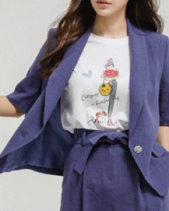 (한정수량) [루이스엔젤] 네추럴리치 린넨 블렌딩 테일러드 원버튼 세미 크롭 자켓
