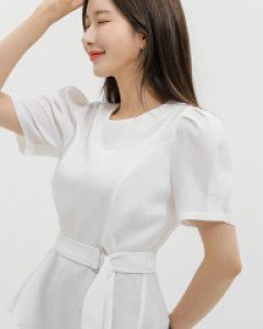 [루이스엔젤] 오트렌 플레어 퍼프 벨트세트 블라우스