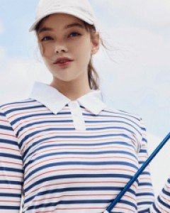 [QoG] 배색 스트라이프 카라 티셔츠