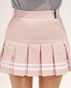 [QoG] 기능성 두줄 테이핑 주름 미니 스커트