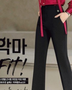 [루이스엔젤] 근사한 라인감 비조 버튼 세미부츠컷 슬랙스 악마팬츠vol.81