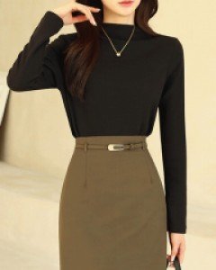 [루이스엔젤] 블로디 톡톡한 긴팔 반목 폴라 티셔츠