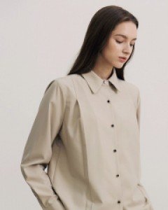 [Theonme] 엔덴 핀턱 세미 스프레드 카라 셔츠