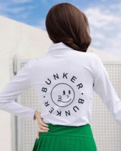 [QoG] 골프 기능성 피치원단 뒷 영문나염 카라 긴팔 티셔츠