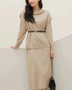일러즈 비스코스 세일러조끼 투피스 셋업 반폴라 원피스