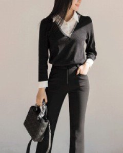 도아츠 기모 사선포켓 부츠컷 슬랙스