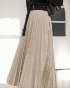델로비 벨벳 플리츠 뒷밴딩 스커트