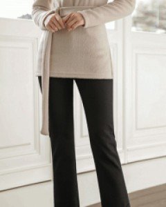 로니드 기모 패치자수 트임 부츠컷 팬츠