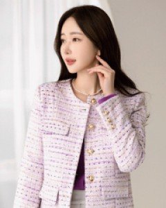 [루이스엔젤] 제인드 컬러링 쥬얼리버튼 펄트위드 자켓