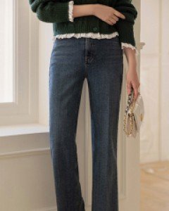 바디블 가벼운 기모안감 레직기 세미부츠컷 데님 팬츠