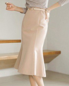 (한정수량) [루이스엔젤] 체브로 소프트컬러 뒷트임 머메이드 스커트