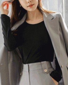 (한정수량) [루이스엔젤] 레레포 활용만점 심플 베이직 골지 라운드 티