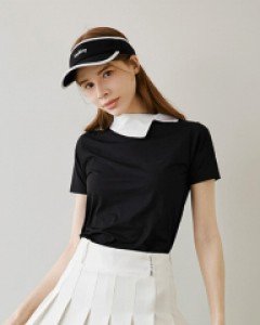 [QoG] 골프 언발 배색 카라 반팔 티셔츠_2color