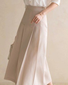 메즈빈 핀턱 플리츠 롱 스커트