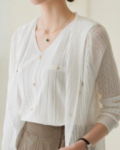 [기획특가] 델오브 여리여리 쥬얼리버튼 꽈배기 후드 가디건