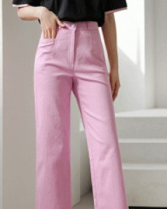 다포인 스트레이트 깔끔 일자핏 다트 포켓 뒷밴딩 코튼 팬츠