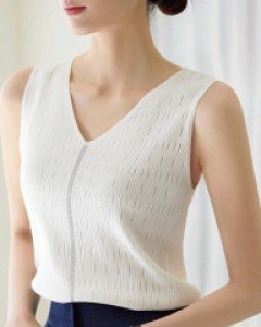 [기획특가] 겐프 비스코스 비즈 펄라인 브이넥 니트 나시