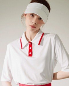 [QoG] 골프 플라잉 배색 반팔 카라티_3color