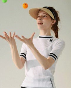 [QoG] 골프 냉감 소매두줄 반팔 니트_2color