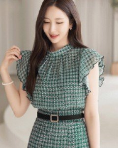 [루이스엔젤] 로레나 원앤 온리 에스닉 무드 셔링 날개소매 블라우스