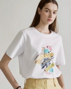 [Theonme] 멧걸리 콜라쥬 컬러 드로잉 프린팅 티셔츠