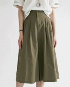 [Theonme] 로엘트 투핀턱 A라인 와이드 7부 팬츠