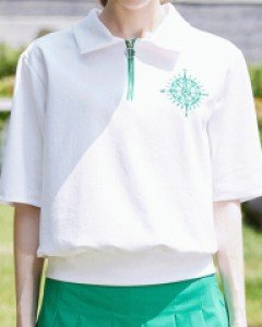 [QoG] 골프 나침판자수 PK 시보리 카라 티셔츠_3color