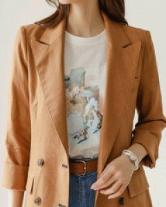 오레드 린넨100 테일러드 더블 자켓