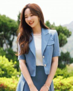 [루이스엔젤] 베니르 싱글 세미크롭 테일러드 썸머 반팔 자켓