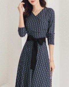 [루이스엔젤] 리엘린 페미닌라인 리본 벨트SET 플레어 원피스