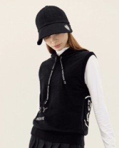 [QoG] 골프 에브리 레터링 후드 니트 베스트