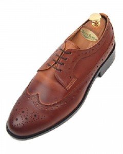 8.5cm 키높이 옥스포드 브로그 윙팁 수제화(EL0003TAN)
