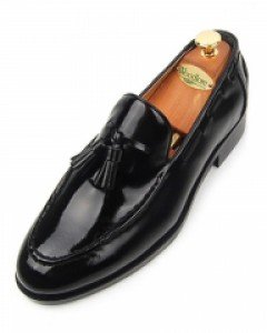 6.5cm 키높이 테슬로퍼 수제화(EL0043CBK)