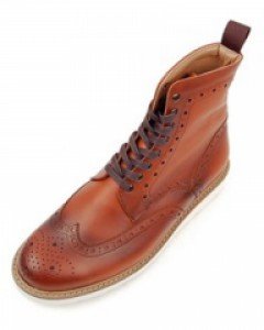 8cm 키높이 윙팁 연 브라운 워커 수제화(EL0104LBR)